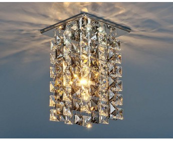 Встраиваемый потолочный светильник со светодиодной подсветкой 207 LED CH/SBK/Clear (хром / дымчатый / прозр.)