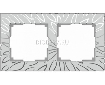 WL09-Frame-02 / Рамка на 2 поста (серебряный)
