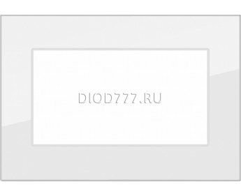 WL01-Frame-01-DBL / Рамка для двойной розетки (белый,стекло)