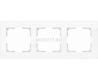 WL01-Frame-03 / Рамка на 3 поста (белый,стекло)