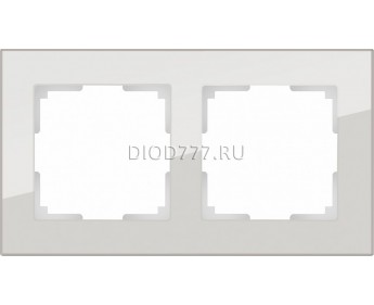 WL01-Frame-02 / Рамка на 2 поста (дымчатый,стекло)