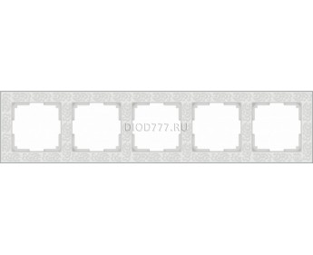 WL05-Frame-05-white / Рамка на 5 постов  (белый)