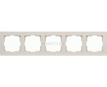 WL04-Frame-05-ivory / Рамка на 5 постов (слоновая кость)