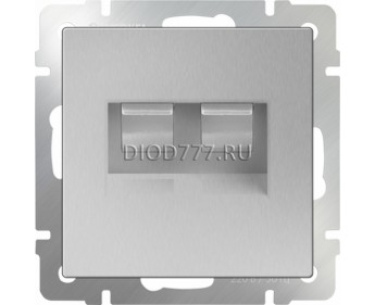 Розетка двойная Ethernet RJ-45  (серебряный)