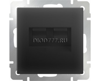 Розетка двойная Ethernet RJ-45 (черный матовый)